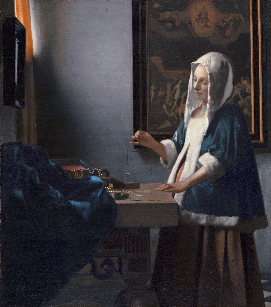 Johannes Vermeer, Vrouw met weegschaal (1664), National Gallery of Art, Washington