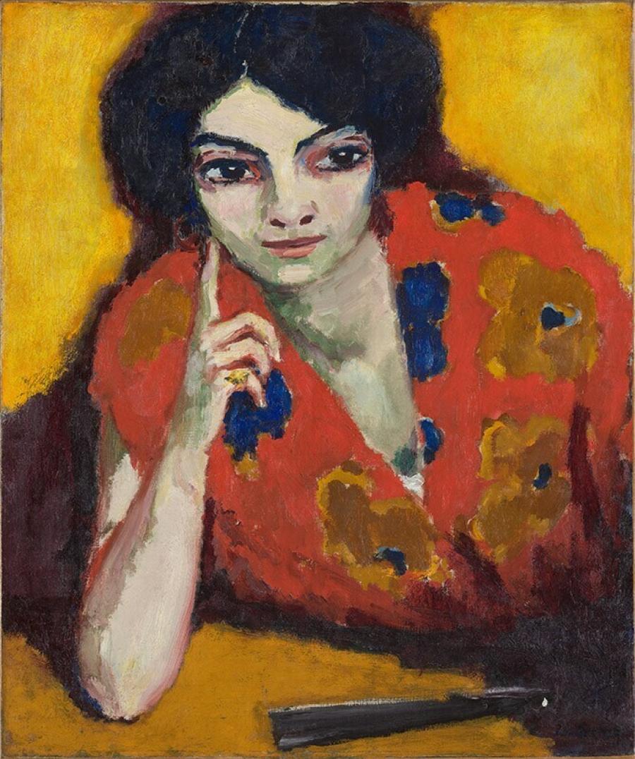 Kees van Dongen, Le doigt sur la joue (De vinger aan de wang), ca. 1911, Bruikleen Stichting Museum Boijmans Van Beuningen. Schenking Louise de Graaff-Bachiene, 1949-1950